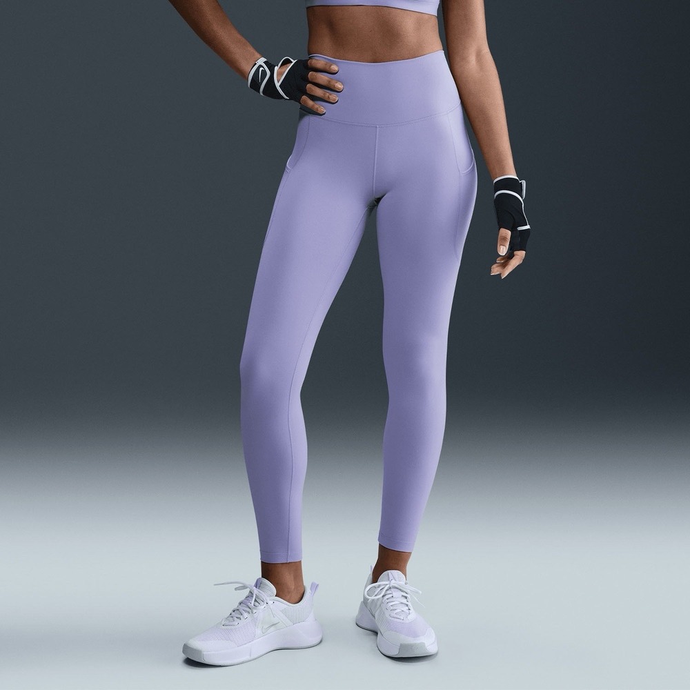 Nike One Women's M Purple Leggings High-Waisted Pockets 7/8 FN3241-509 NWT $60